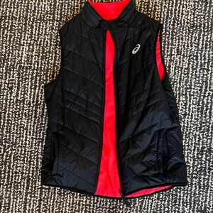 Asics Black and Red Quilted Vest